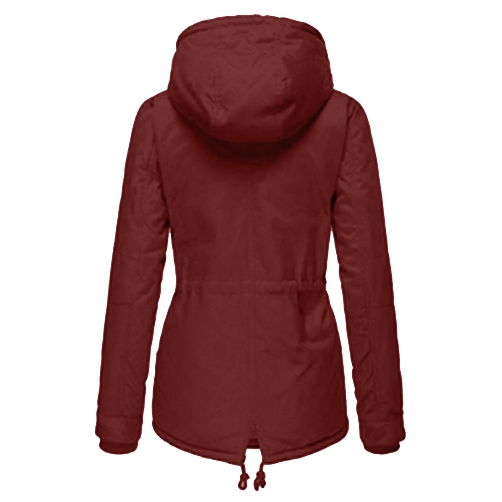 Generisch Damen Plus Size Wintermantel Damenjacke Dicker Outwear gefütterter Kapuzenmantel Warmer Trench Damenmantel