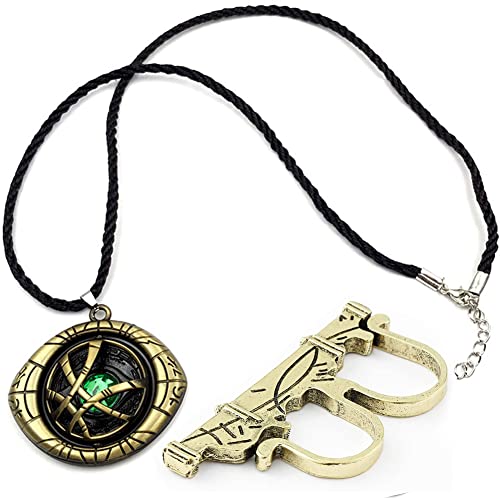 Collar Retro Con Colgante Creativo Doctor Strange Ojo De Agamota Calado Color Verde Diseño De...