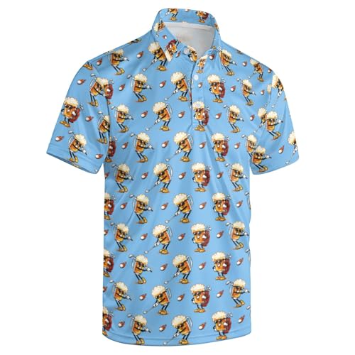 Polo clásico para golf para hombre con mangas cortas, cómodo y ligero, con cuello clásico y botonera para golf y uso casual miniatura 3