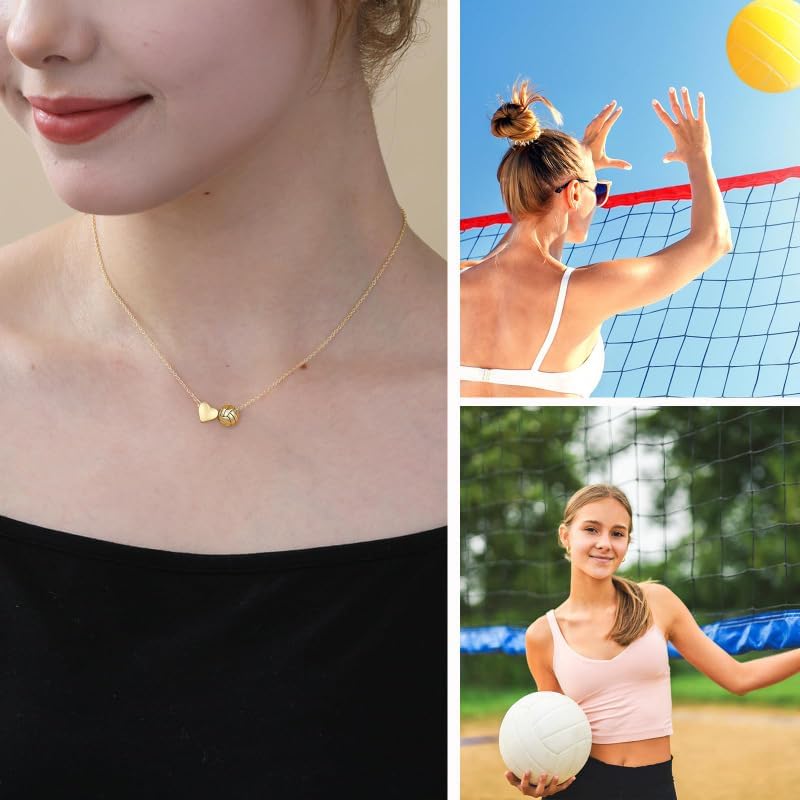 Sports-Themed Necklace Women – Softball, Soccer, Volleyball & Basketball necklaces, Gift for Sports Lovers (16 + 3 Inches) - Image 2