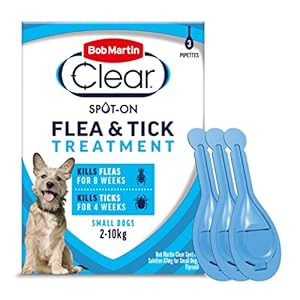 Bob Martin Clear | Spot On Flea Treatment for Small Dogs (2-10Kg) | Kills Fleas, Ticks & Lice | Fast Control, 24 Week…