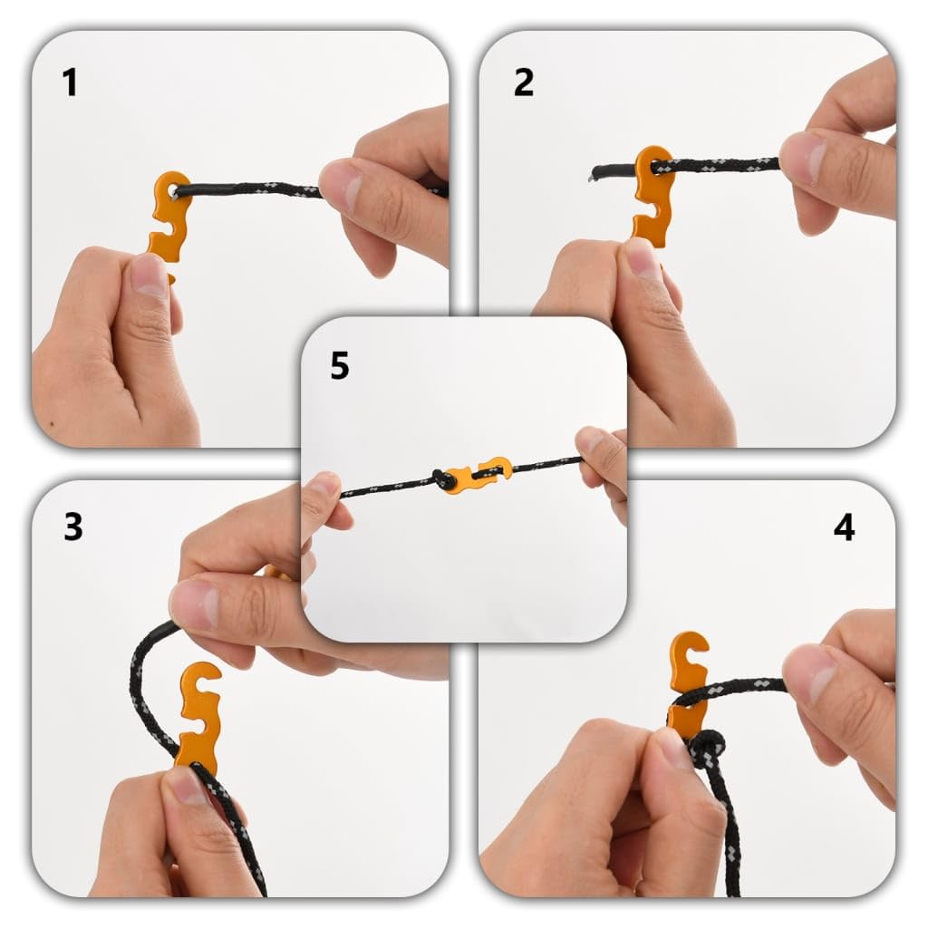 LAPOOH Corde per Tenda con Chiavi Riflettenti 8 pz 4 m 4 mm, Corda Riflettente per Tenda, Corda per Tenda, Corda Riflettente per Tenda da campeggio-4008135