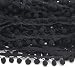 Yalulu 20 Yards Mini Triangle Pom Pom Trim Ball Fringe Ribbon Tassel DIY Sewing Lace for Clothing Curtain Pillow Accessory Decoration (Black)