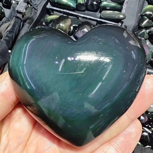 Cœur en obsidienne œil de céleste véritable cristal de quartz premium - 6