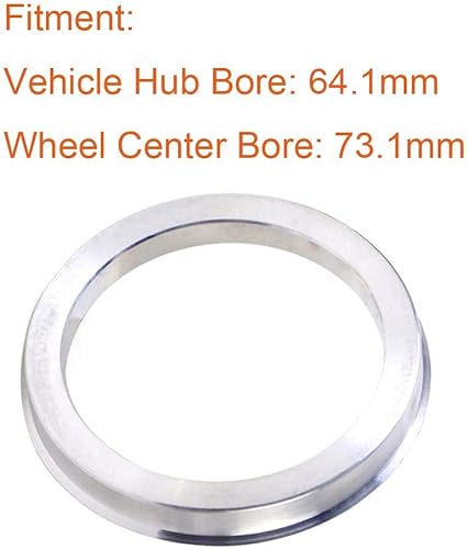 Miniatura 4 de ZHTEAPR 4 anillos centrados en el cubo de rueda de 73.1 a 64.1 - OD  2.878 in ID  2.524 in - Anillos de rueda de aleación de aluminio 64.1 a 73.1