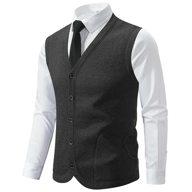 Chaleco de punto para hombre interior cuello pico para invierno 2