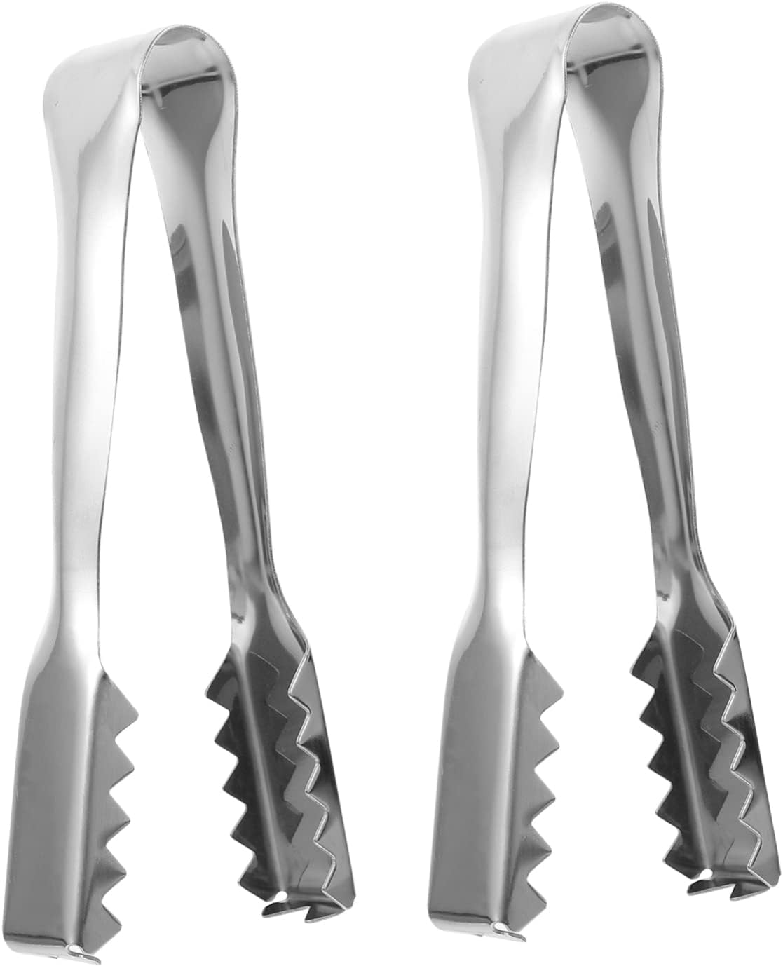 2 Pcs Ice Cube Clips with Serrated Grip Stainless Steel | Mirror Polished Silver Finish, One Piece Molding, Rust Resistant and Stable Hold for Kitchen Use