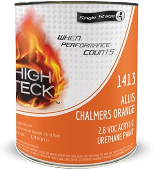 High Teck Products 1413-1 Series 1400 Acrylic Urethane Factory Pack 2K Single Stage Paint, 1 gal, Allis Chalmers Orange
