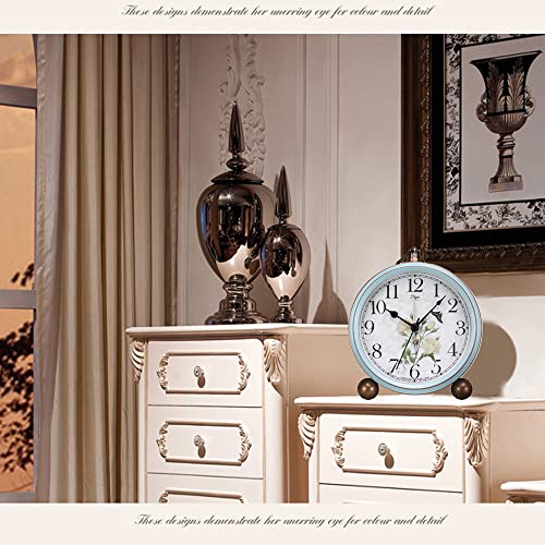 Maxspace 5.2" Desk Clock, Retro Table Silent Small Alarm Clock Non-Ticking & Battery Operated With Quartz Movement Hd Glass Clock For Bedroom Living Room Kids #TOP3