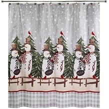 Avanti Linens - Fabric Shower Curtain, Holiday Bathroom Decor Country Friends Collection. 72"