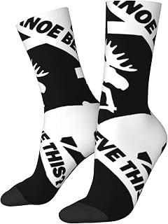 874 Trainer Socks, Canoe Believe This Bear Moose Funny Athletic Socks Wicking Walking Socks Casual Running Socks For Runing Women Climbing 40cm