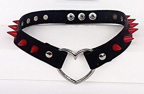 Buy Genuine Leather Spiked Heart Choker 