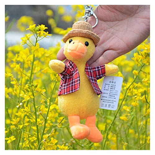 Preisvergleich Produktbild Djujiabh Plüsch Schlüsselanhänger Nette kleine gelbe Ente Anhänger Plüschpuppe kleine Schweinchen Mini Welpen hässlich süße Puppe Schlüsselanhänger (Color : Yellow Duck)