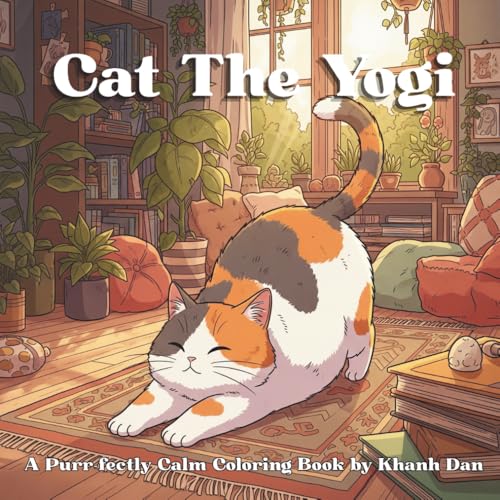 Cat The Yogi: A Purr-fectly Calm Coloring Book, Perfect Gift For Cat and Yoga Lovers (Worlds of Whimsy by Khanh Dan)