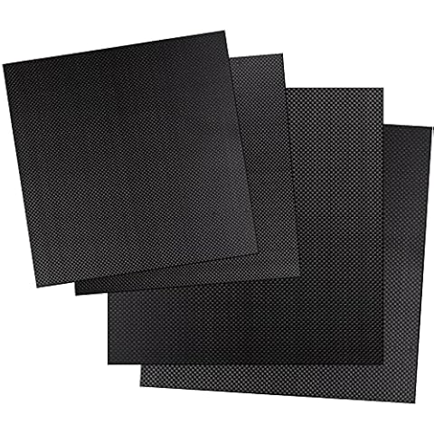 Kalolary Placa de Fibra de Carbono 3K, 300 * 300 * 1mm Cover