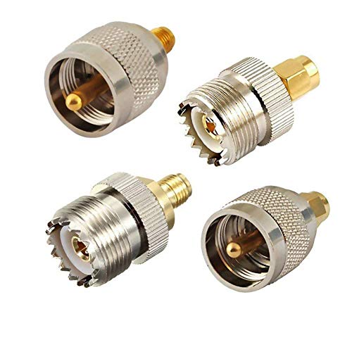 YILIANDUO Adaptador SMA a UHF PL259 RF Coaxial Adaptador de Radio CB Conector de Montaje Adaptador de Antena WiFi para Radio Jamn Baofeng Wouxun Kenwood Icom Yaesu CB Radioo Kit de 4 Piezas
