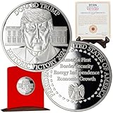 Donald Trump 2024, AS-SEEN-ON-TV Victory Commemorative Coin, Pure .999 Silver Layered, Limited Edition, Historic Election Collectible with Display Case and Certificate