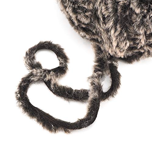 Pretty Jolly 4 Skeins Faux Fur Super Soft Chunky Fluffy Eyelash Yarn for Crochet Knitting (Coffee) - Image 4