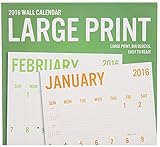 2016 Large Print Calendar Easy Read- 16-Month Wall Calendar
