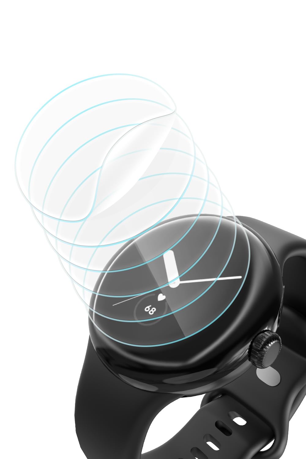 Yaekea 6 Pack Screen Protector for Google Pixel Watch 3/2/1 41mm Smartwatch, Self-Healing Flexible TPU Film, Anti-Scratch HD Clear Soft Screen