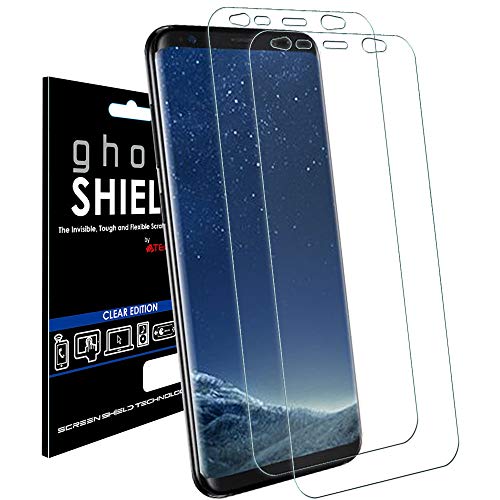 TECHGEAR [2 Pack] Screen Protectors to fit Samsung Galaxy S8 Plus [ghostSHIELD Edition] Genuine Reinforced Flexible TPU Screen Protector Guard Covers with Full Screen Coverage inc Curved Screen