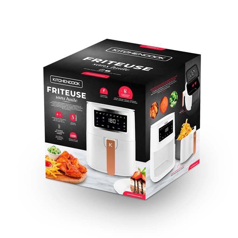 TM Electron EASYBAKE TMPHO020RAN Mini Four Rétro Avec Friteuse Sans Huile 20L - Température 80-250°C, 5 Fonctions, 4 Accessoires Inclus