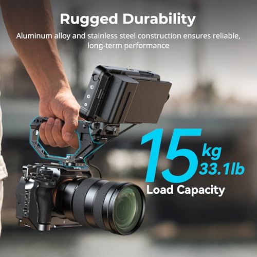 Image of SmallRig D-Style NATO Rail Top Handle with Quick Release Clamp, Cold-Resistant Silicone Grip, 1 /4 inch-20 & 3 /8 inch-16 Mounting Holes for Camera, Monitor, Microphone, Versatile Handheld Rig Handle-5661