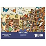 Bücherverkauf der Bibliothek Hölzerne Puzzles Wasserfest 1000-teiliges Puzzle Geschenke Für Erwachsene Bunt Lernspiele