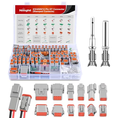 Image of Nilight 50 Sets 2 3 4 6 8 12PIN DT Connector Kit 16 Stamped Formed Contact