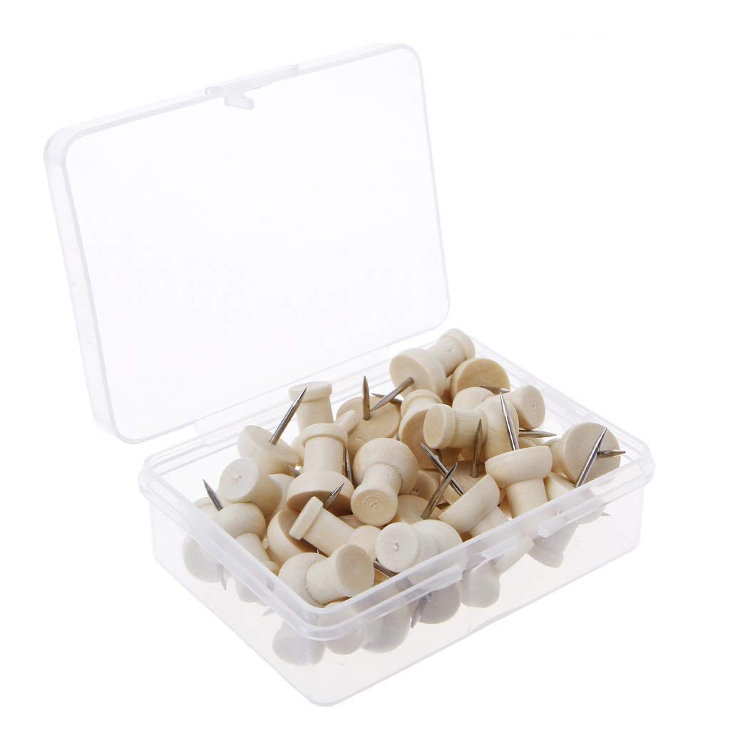 40 Pcs Wooden Thumbtack For Creative Decorative Drawing Push Pins Wood For Head Pins Push Pins Pin Thumb Tacks Cork Board Pins Notice Board Pins Pin Board Pin Boards Pin Board Pins Pinboard Drawing
