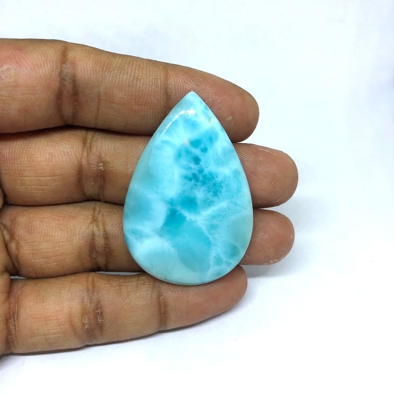 Larimar cabochon poire 42x28mm pour création de bijoux DIY - 2