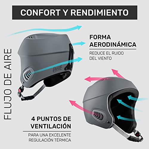 Westt Casco de esquí Hombres señoras Snowboard Casco Freeride esquí de travesía Casco Deportes de Nieve Casco I Ligero Transpirable ventilado I Gris I 57-58 cm - imagen 2