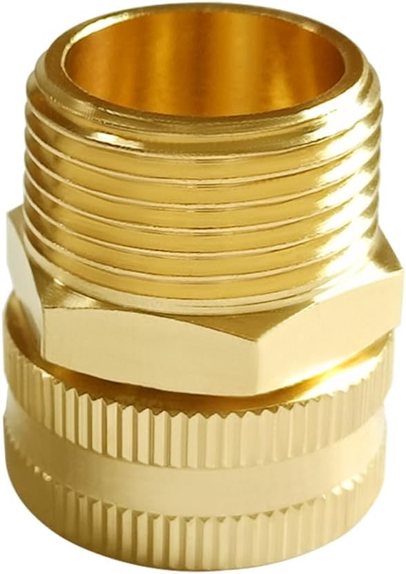 Joywayus Brass Swivel Pipe Fitting 3/4" GHT Female x 3/4" NPT Male Thread Garden Hose Threaded to Pipe Threaded Adapter (Pack of 2)