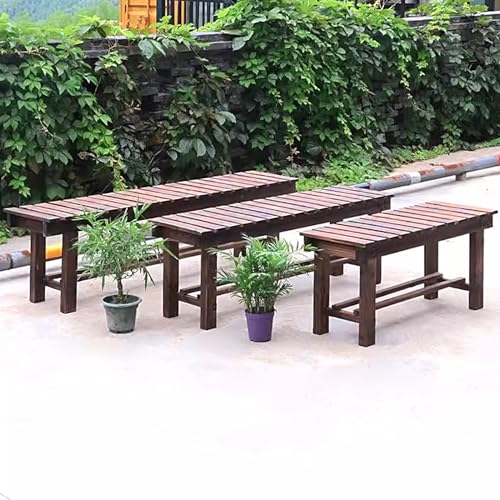 Banc d'extérieur en bois compact 90 cm pour petit balcon et jardin