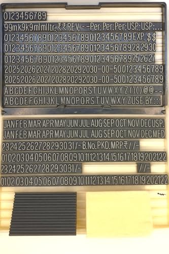 Image of ASPL 8MM Manual Batch Printing Stamp | Heavy Duty Steel Body with Hard Rubber Font | for Batch No., MRP, MFG Date & EXP Date Marking | Suitable for 10kg+ Products | Craft Use