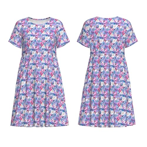 Robe d'été à manches courtes et imprimé papillon multicolore - 6