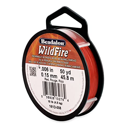 Wildfire .006 mm rouge fil de tissage de perles résistant 45,7 m - 2