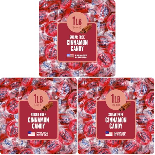 Image of Cambie Sugar Free Hard Candy, 1 lb of Sugar Free Candy Individually Wrapped, Cinnamon (Pack of 3)