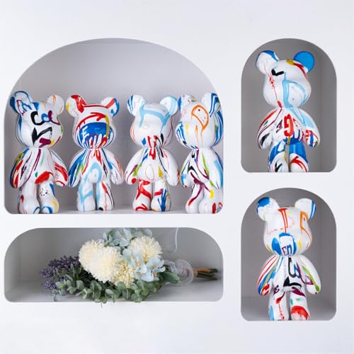 Estatua de oso decorativa de resina para hogar y oficina miniatura 5