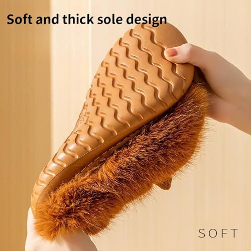 Capybara Slippers for Women Men, Winter Cute Plush Warm Anti-Slip Capybara Shoes for Indoor and Outdoor3