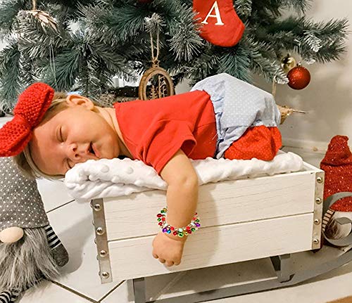 Cxcraft 3Pcs Christmas Bracelets Xmas Jingle Bell Gift Bow Charm Bracelets For Women Festive Beaded Stretch Bracelets Holiday Bracelet Set For Girls thumb #3