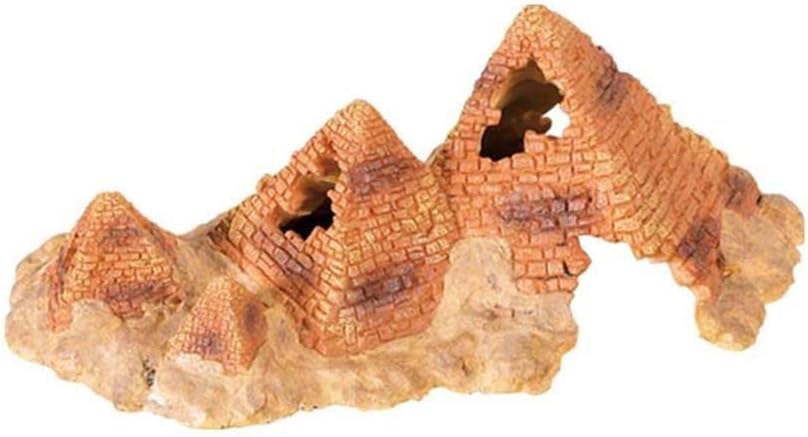 Simulation Pyramid Hideout, Amphibian Aquarium Reptile Box Hideout- Habitat Corner Decor Lizard Snake Turtle Hideouts (34 * 20.5 * 12.5cm)