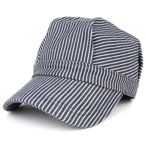 Armycrew Kid's Youth Size Hickory Stripe Railroad Train Engineer Cap