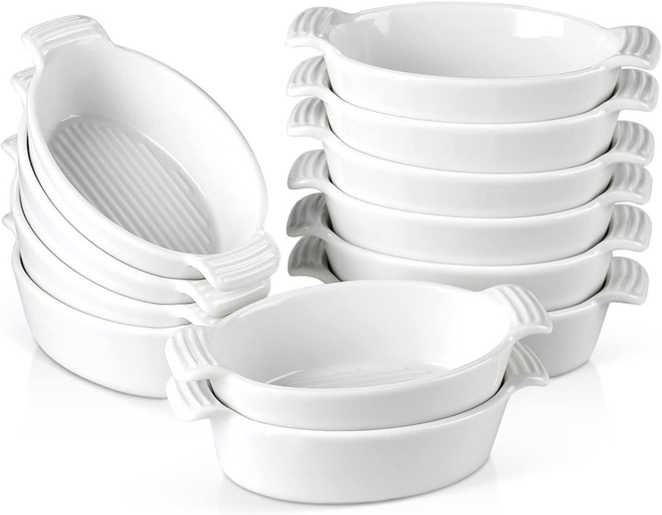 Bakeware 6/12Piece Baking Pan Set Ceramic White Baking