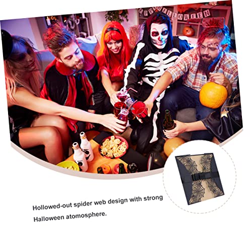 Invitaciones de spiderweb de Halloween pack de 10 tarjetas negras con red hueca calada 2