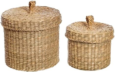 Sass & Belle (Set of 2) Seagrass Baskets with Lid