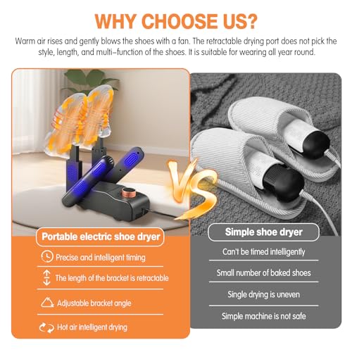 Lvseeman Boot Dryer Shoe Dryer - Glove Dryer and Boot Warmer Heat Blower for 4 Pairs Everlasting Comfort