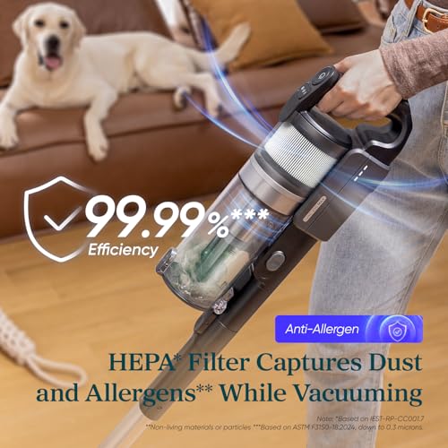 Image of LEVOIT Cordless Vacuum Cleaner with HEPA Filter, Anti-Tangle Brush, Up to 70 Minutes, Charging Wall Dock, Powerful Suction, Lightweight, for Carpet, Hard Floor, Pet Hair, LVAC-200 MAX