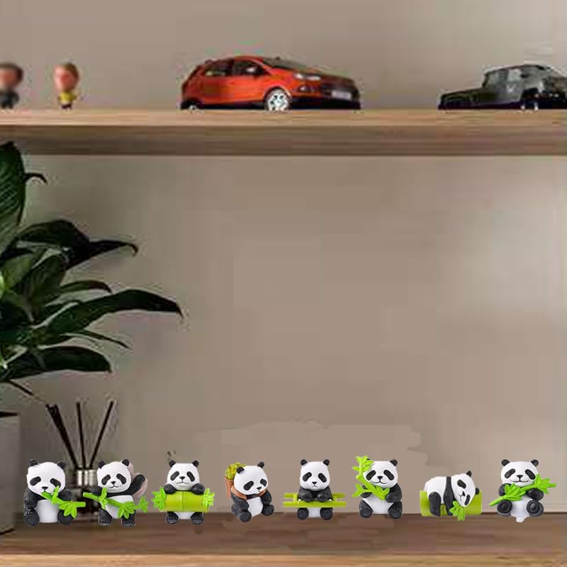 8 Figuras Miniatura de Panda en Resina para Decoración miniatura 5