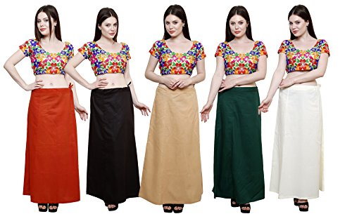 Image of Pistaa combo of 3 Women's Cotton Best Indian Readymade Inskirt Saree petticoats